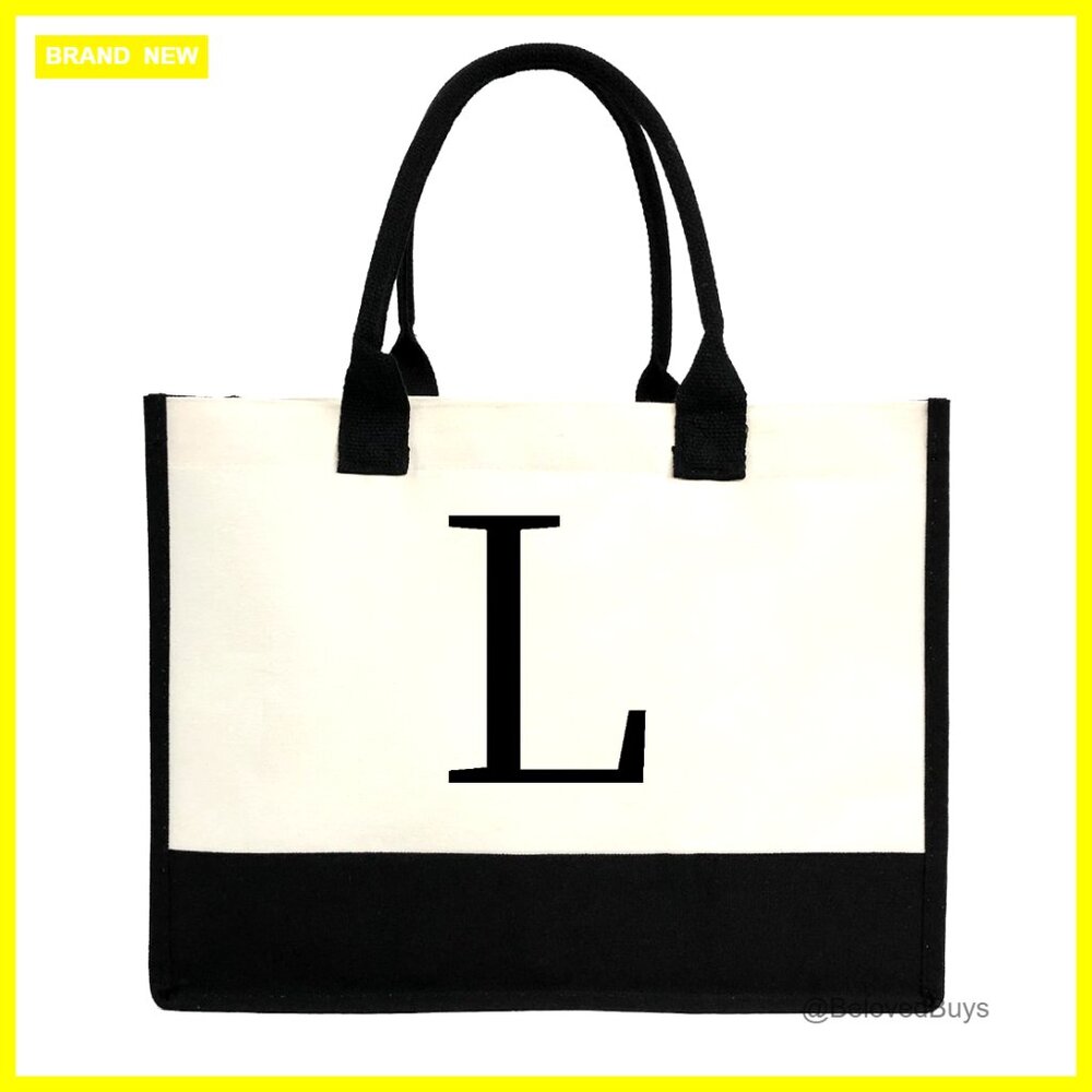 Mini Personalized Initial Tote Bag Compact Canvas… - image 1
